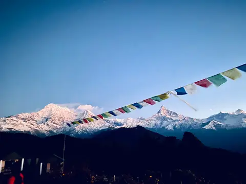 Morning view of the Annapurna range from Australian Camp. Photo: Frafka / Wikimedia Commons, CC BY-SA 4.0